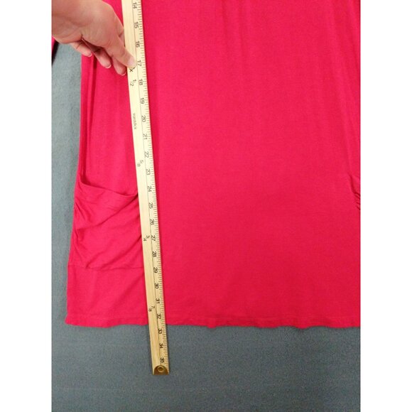 LOGO LORI GOLDSTEIN Womens Tunic Top SZ S Pockets Cinched Cuffs‎ Pink Pleat Neck - Picture 4 of 10